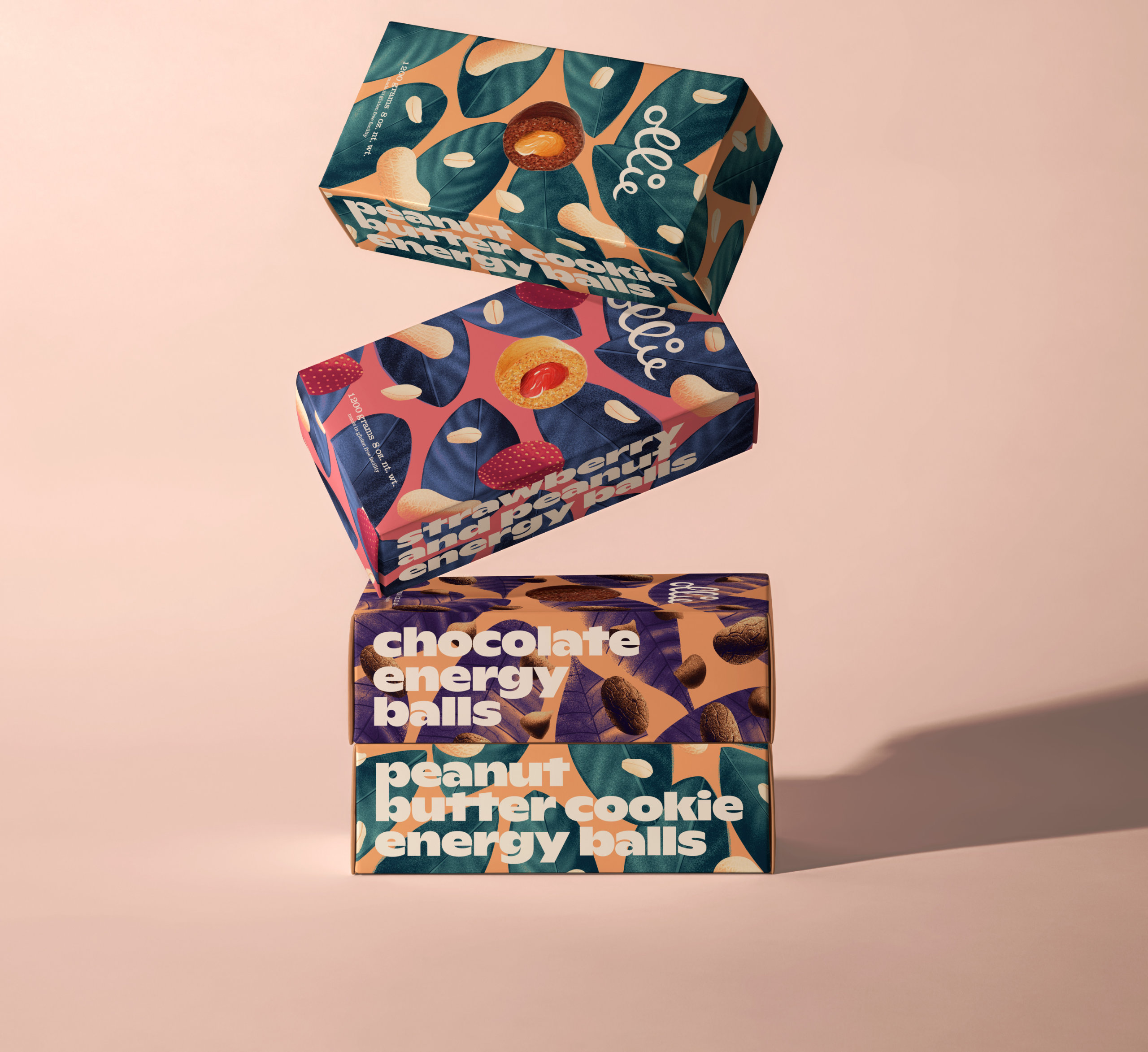 Ollie energy balls box packaging
